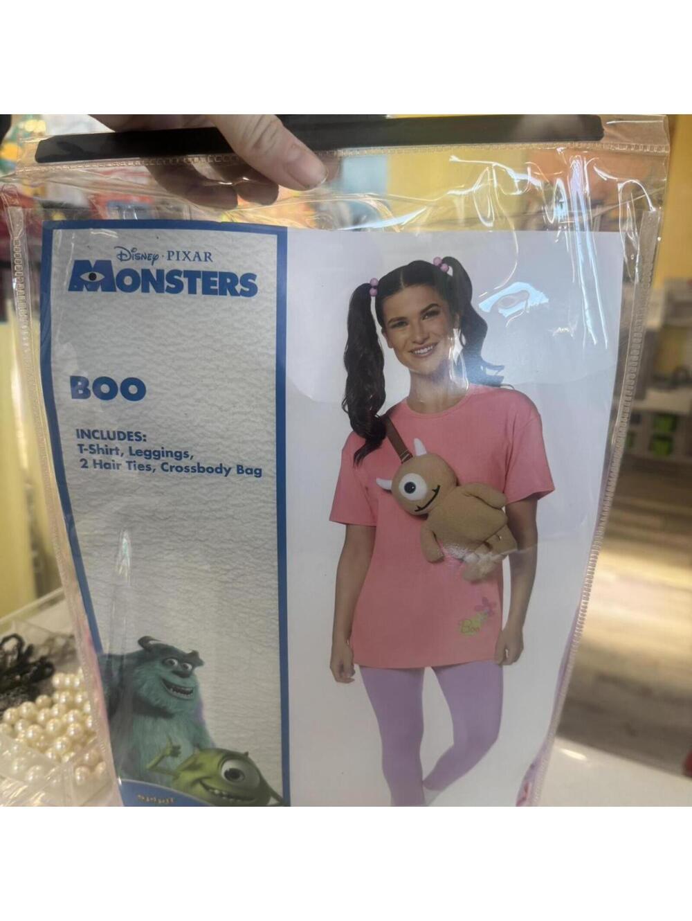 Spirit Halloween monsters inc boo costume with little Mikey bag New size small
